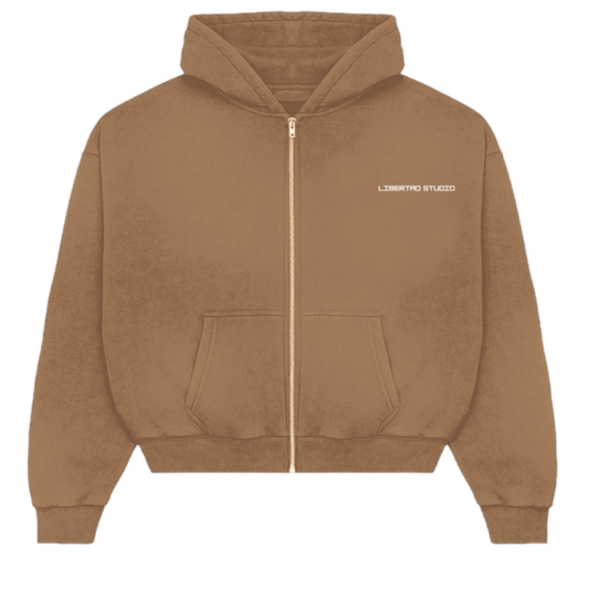 "live free or die" sweatshirt-light brown